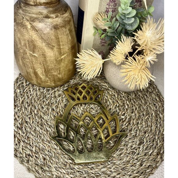 Brass Pineapple 70's Trivet by Virginia - Picture 5 of 6